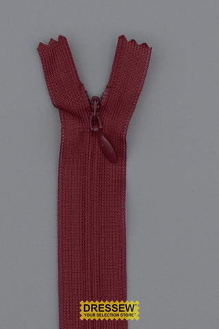 Invisible Closed End Zipper 55cm (22") Wine