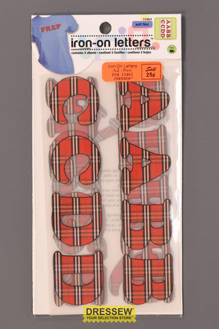 Iron-On Letters - 1-1/4" - A-Z Plaid