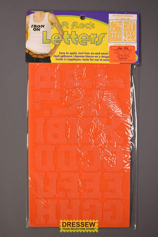Iron-On Letters Athletic - 1-1/2" - A-Z Orange Letters