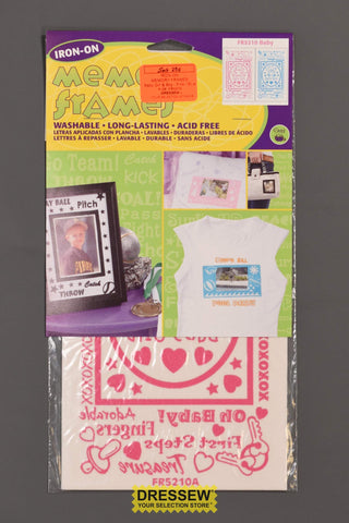 Iron-On Memory Frames Baby Girl & Boy Pink / Blue