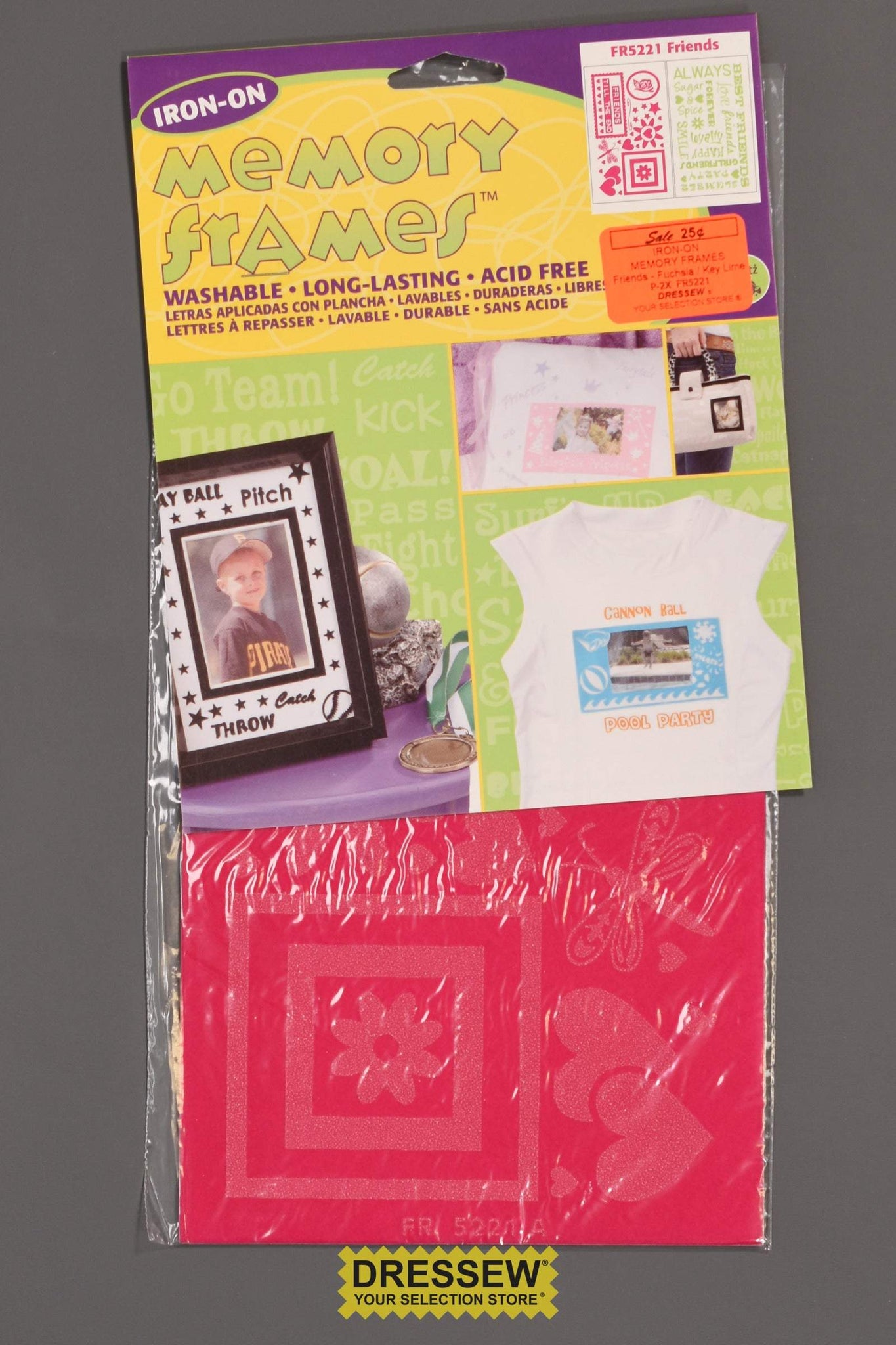 Iron-On Memory Frames Friends Fuchsia / Key Lime