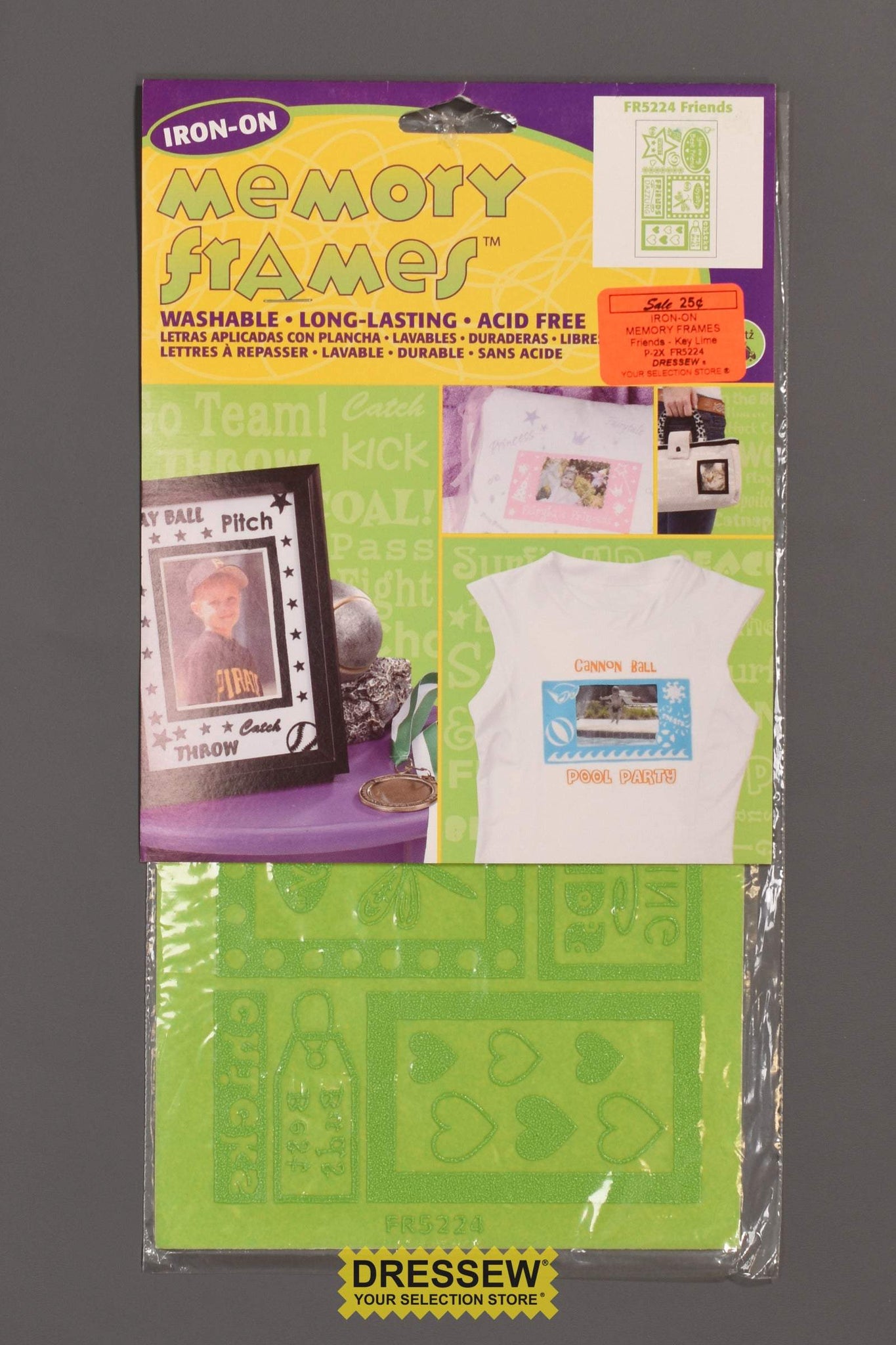 Iron-On Memory Frames Friends Key Lime