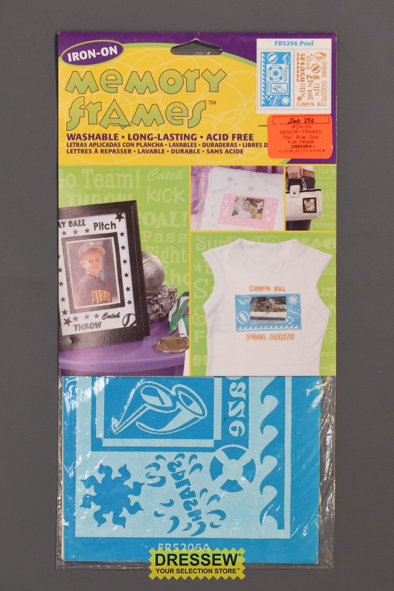 Iron-On Memory Frames Pool Blue / Gold