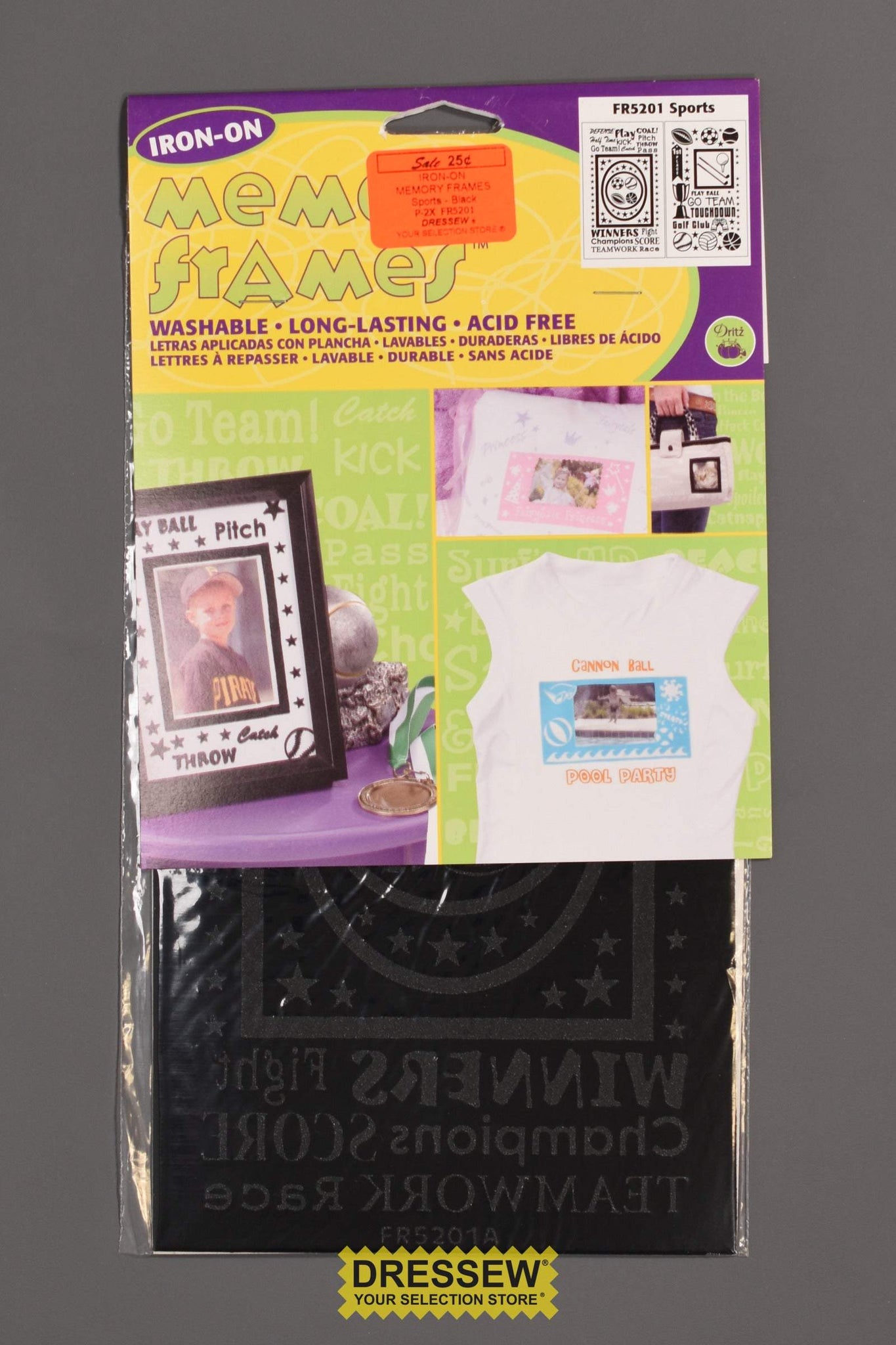 Iron-On Memory Frames Sports Black