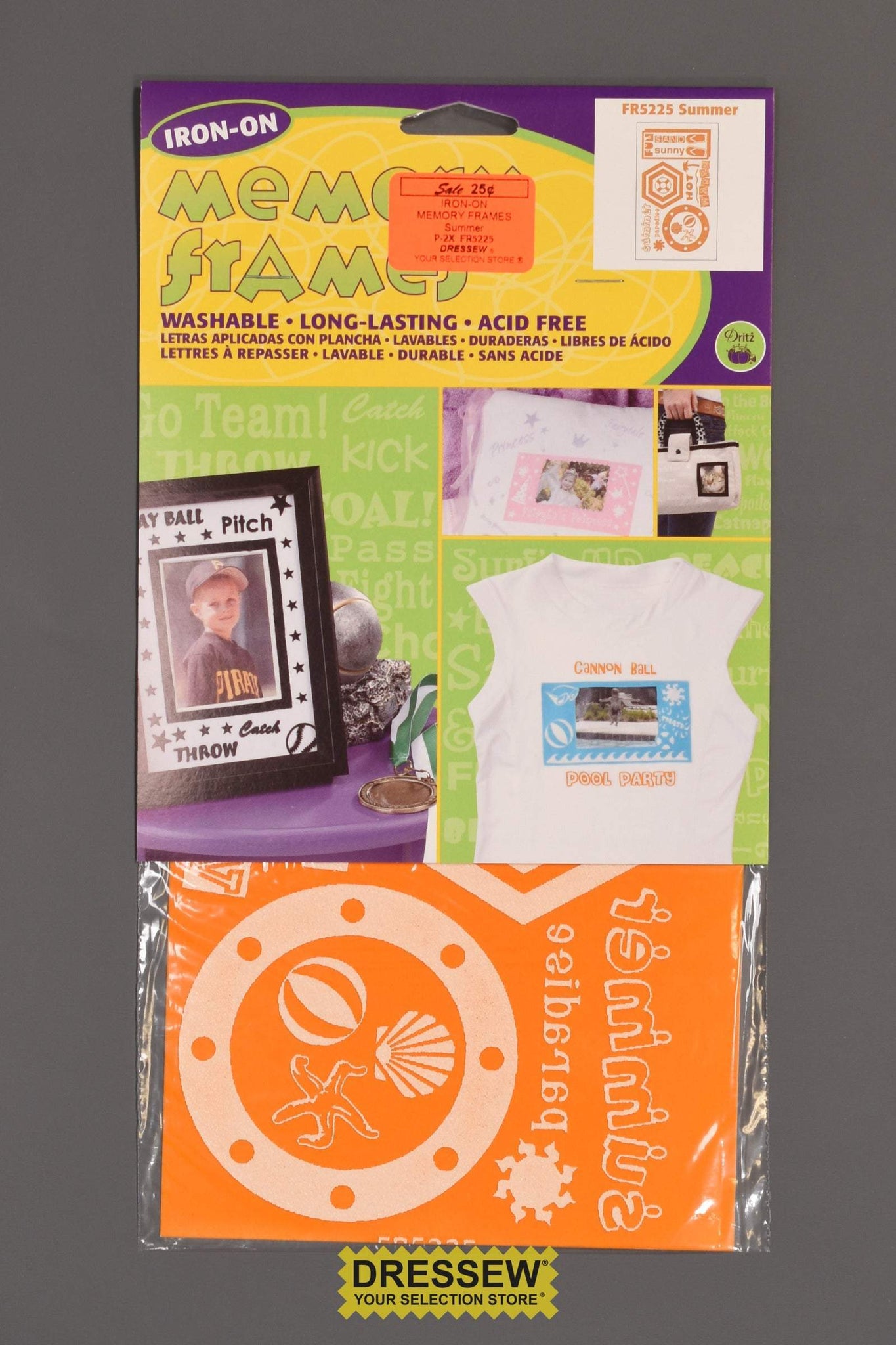 Iron-On Memory Frames Summer Gold