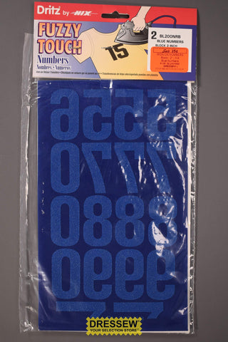 Iron-On Numbers Block - 2" - 0-9 Blue Numbers