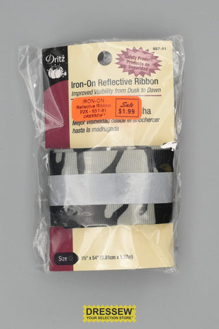 Iron-On Reflective Ribbon 1-1/2" x 54" Grey Camouflage