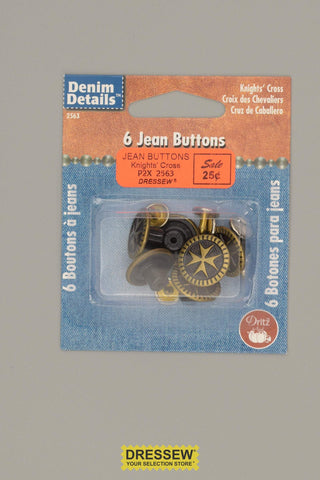 Jean Buttons Knights' Cross Antique Gold