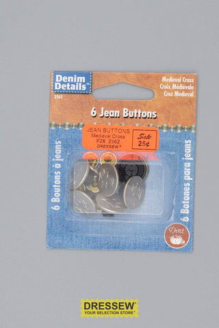 Jean Buttons Medieval Cross Pewter