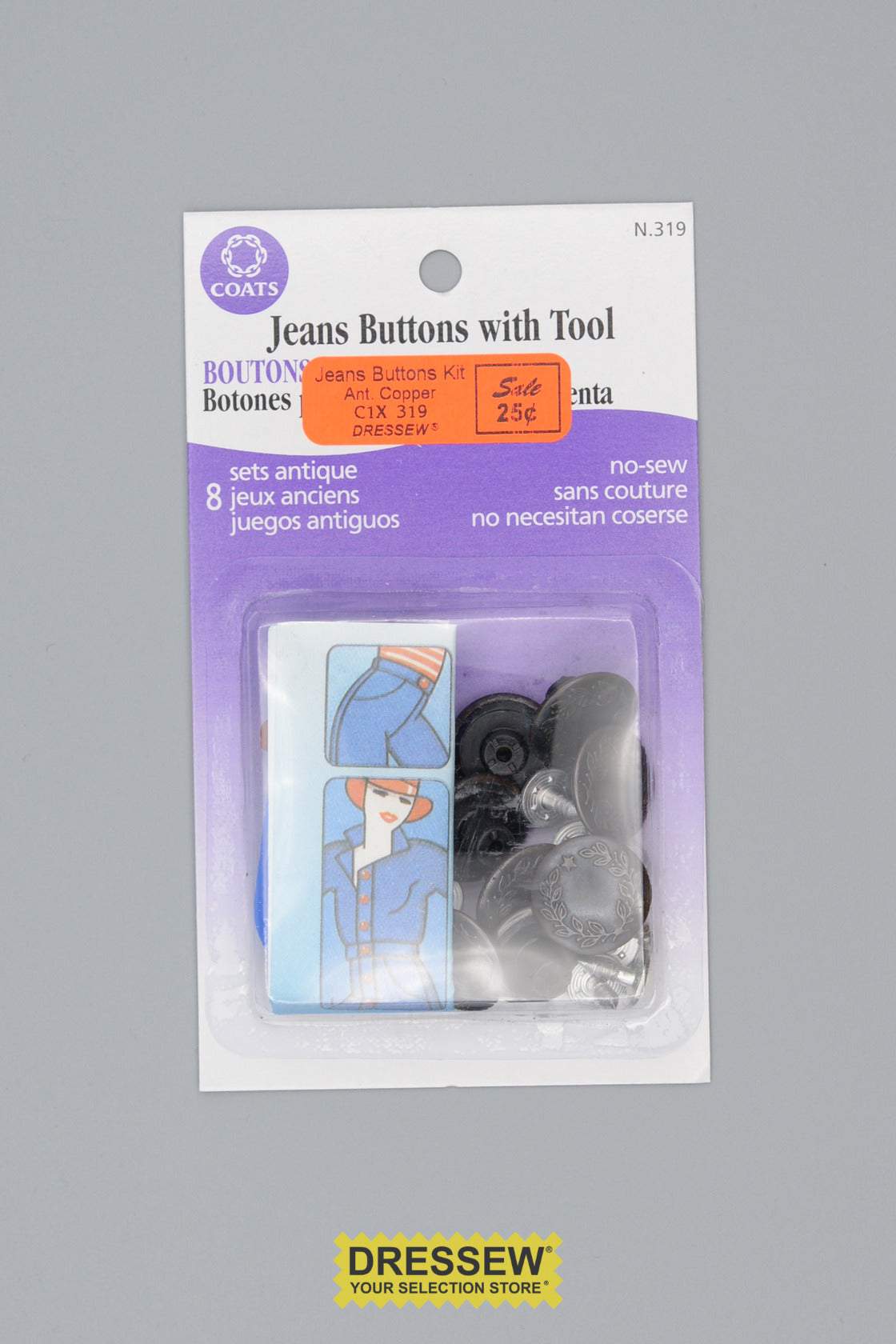 Jeans Buttons Kit Antique Copper