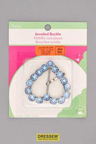 Jeweled Buckle Heart Light Blue