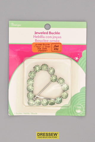 Jeweled Buckle Heart Light Green