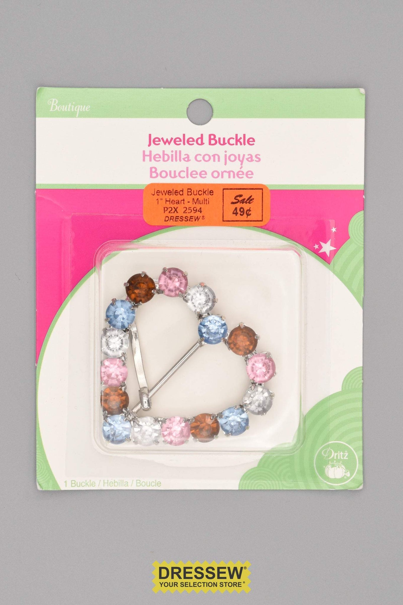 Jeweled Buckle Heart Multi