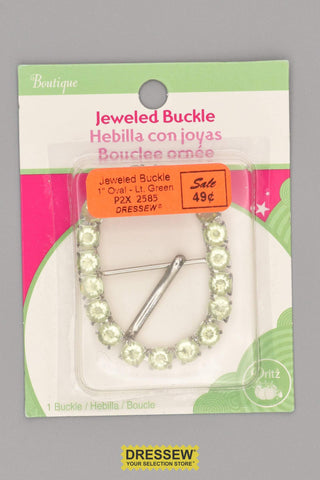 Jeweled Buckle Oval Light Green