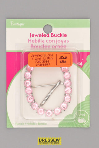 Jeweled Buckle Oval Light Pink