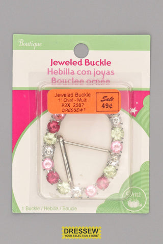 Jeweled Buckle Oval Multi