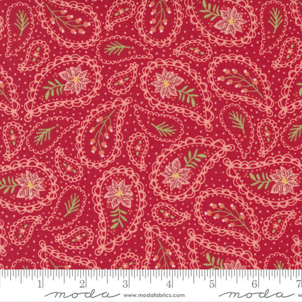 Joyful Joyful Festive Paisley By Stacy Iest Hsu For Moda Poinsettia
