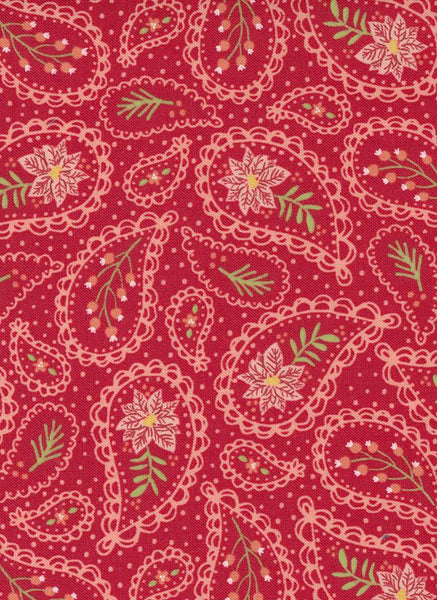 Joyful Joyful Festive Paisley By Stacy Iest Hsu For Moda Poinsettia
