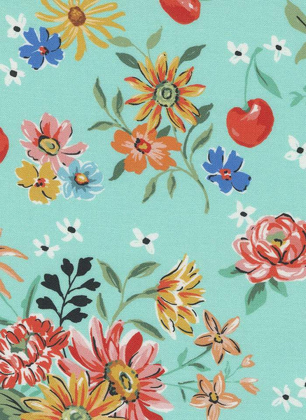 Julia Cherry Cordial By Crystal Manning For Moda Robins Egg