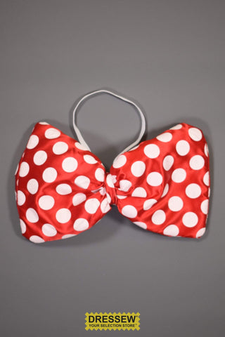Jumbo Dotted Bow Tie Red / White