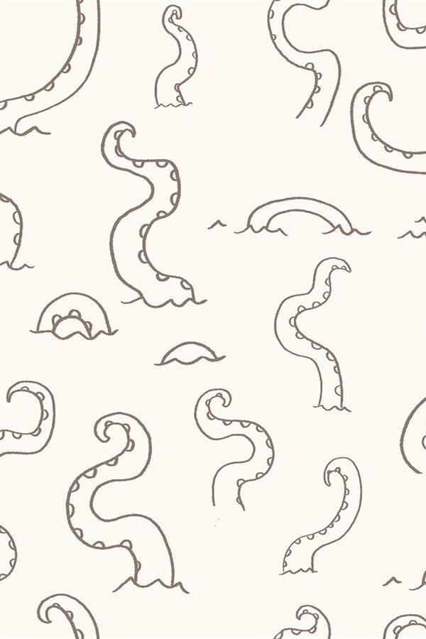 Kraken Beware the Kraken By Julia Green For RJR Fabrics Ivory
