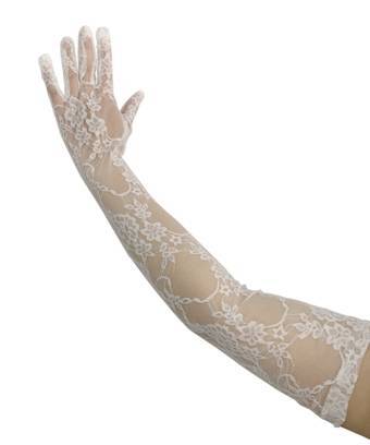 Lace Gloves 53cm (21") White