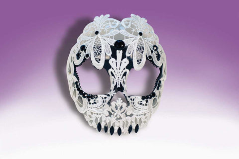 Lace Skull Mask Ivory / Black