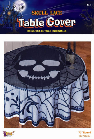 Lace Skull Tablecover Black