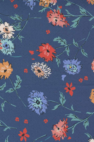 Lady Bird Full Bloom By Crystal Manning For Moda Navy
