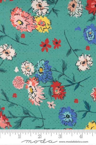 Lady Bird Full Bloom By Crystal Manning For Moda Teal