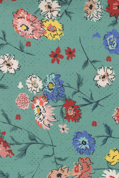 Lady Bird Full Bloom By Crystal Manning For Moda Teal