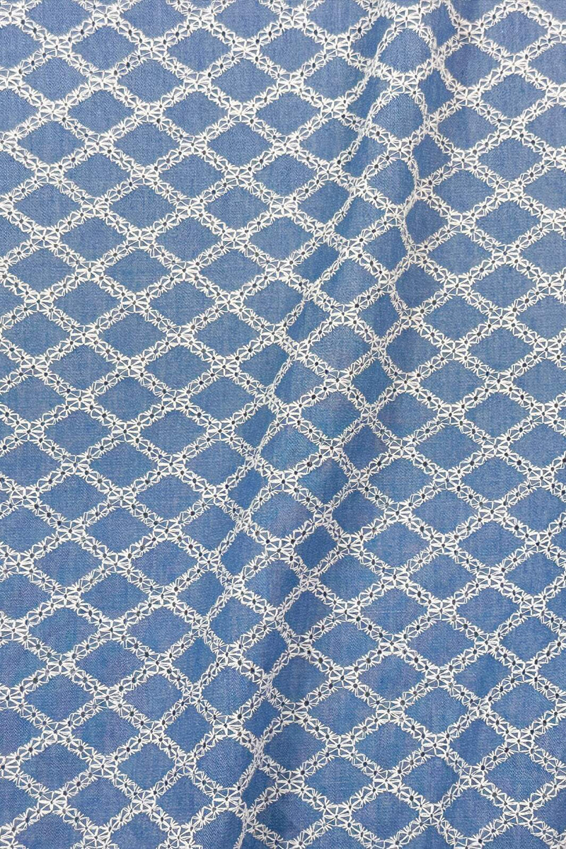 Lattice Eyelet Chambray Light Wash – Dressew Supply Ltd.