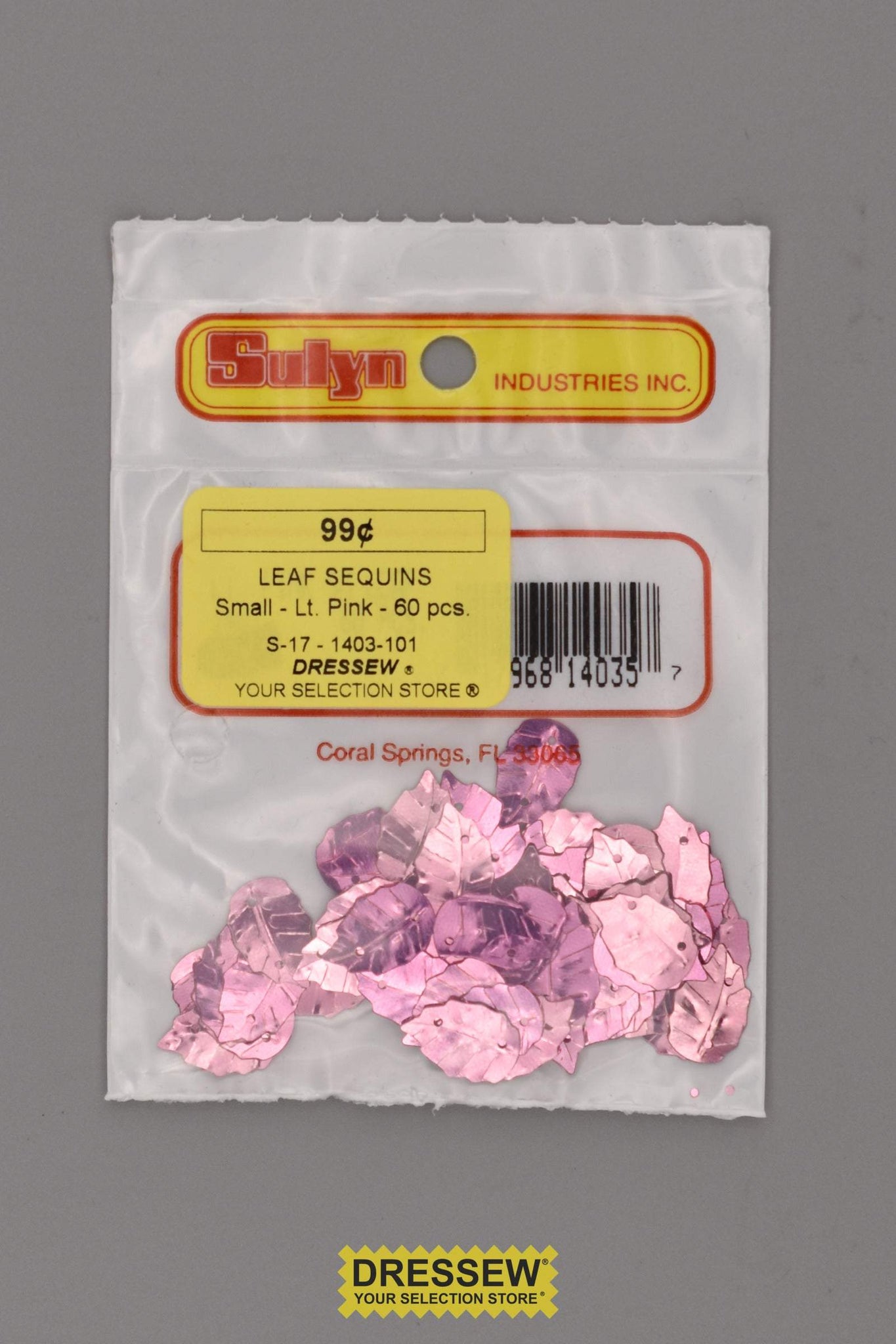 Leaf Sequins Small Light Pink