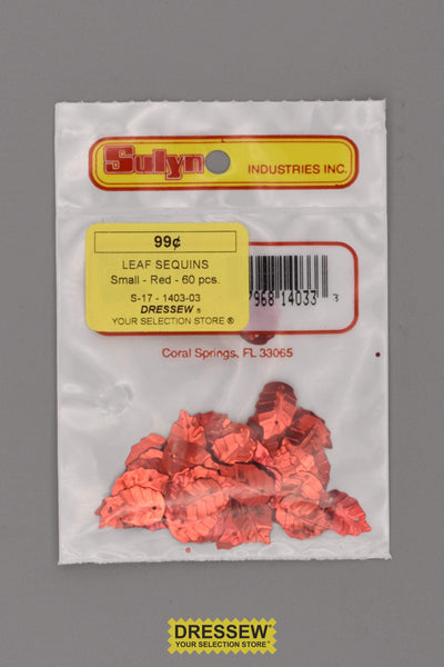 Leaf Sequins Small Red
