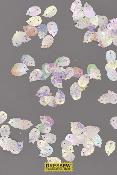 Leaf Sequins Small White Iris