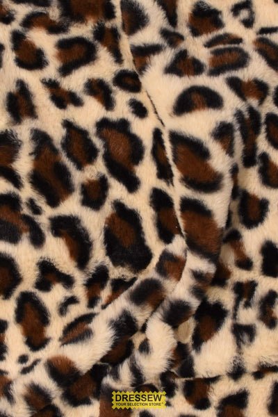 Leopard Faux Fur Cream / Brown / Black
