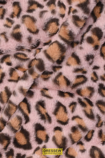 Leopard Faux Fur Pink / Tan / Taupe