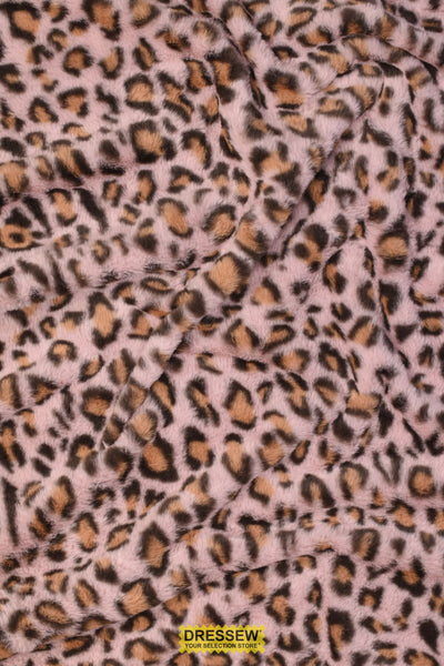 Leopard Faux Fur Pink / Tan / Taupe
