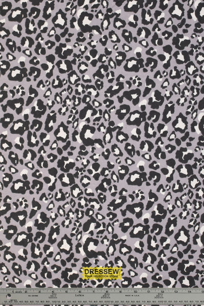 Leopard Print Flannelette Grey / Coal / White