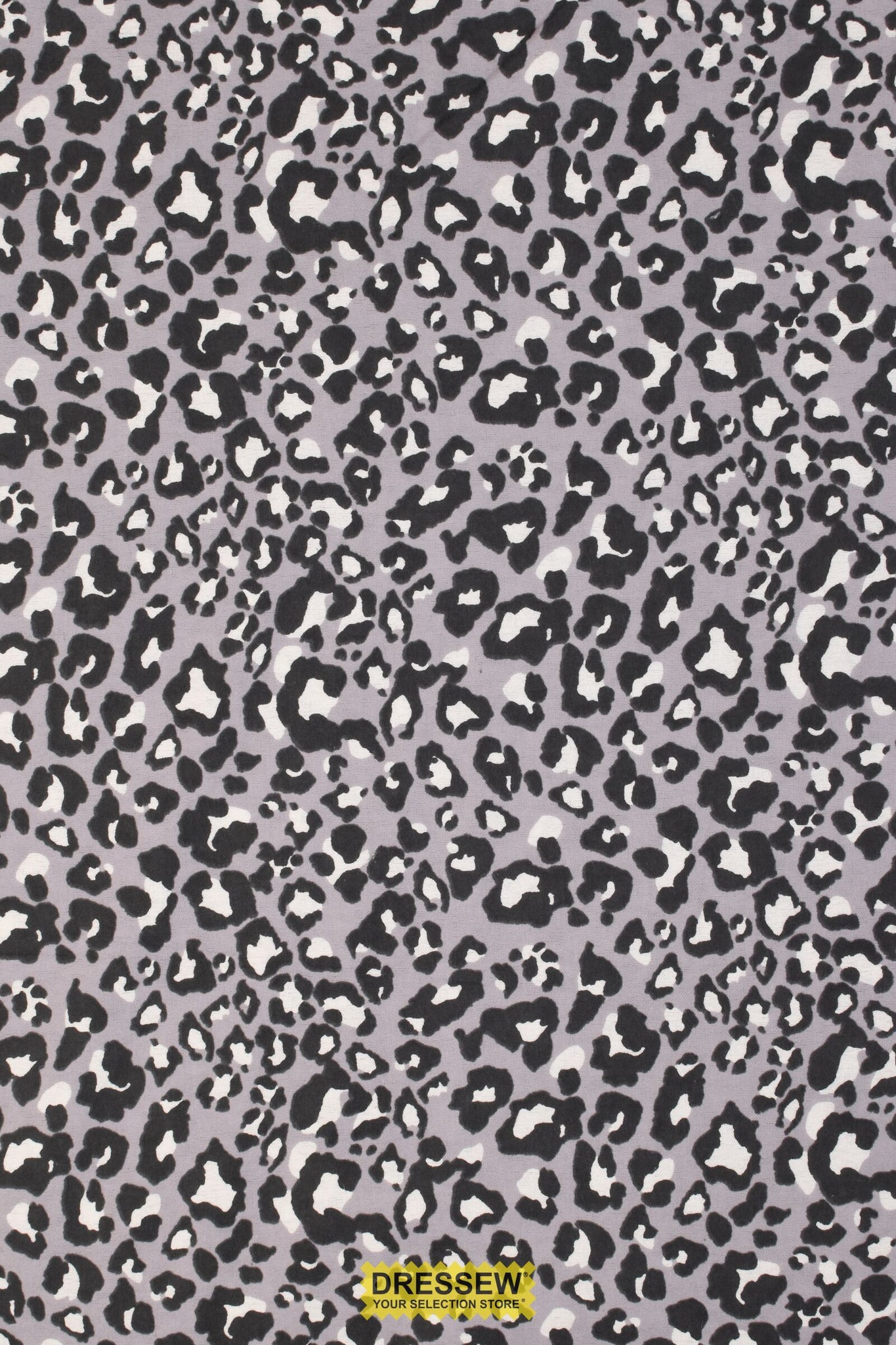 Leopard Print Flannelette Grey / Coal / White