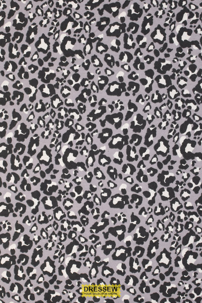 Leopard Print Flannelette Grey / Coal / White
