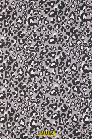 Leopard Print Flannelette Grey / Coal / White