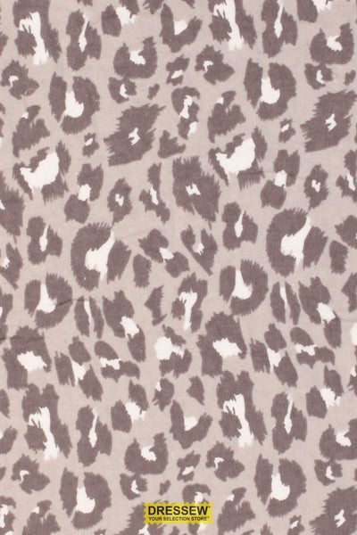 Leopard Print Flannelette Grey / Taupe / White