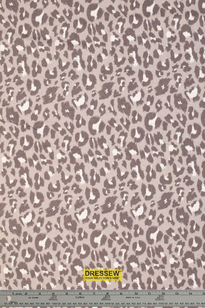 Leopard Print Flannelette Grey / Taupe / White