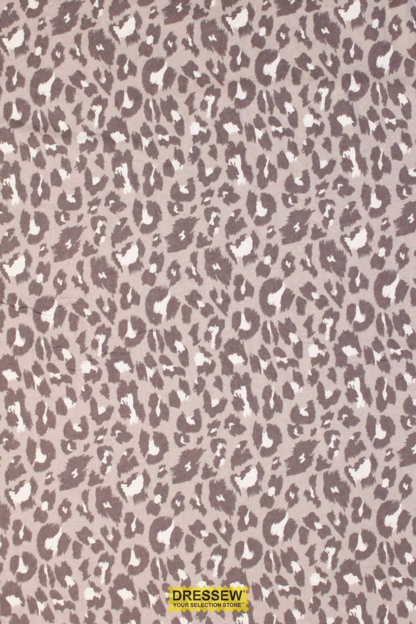 Leopard Print Flannelette Grey / Taupe / White