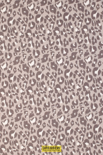 Leopard Print Flannelette Grey / Taupe / White