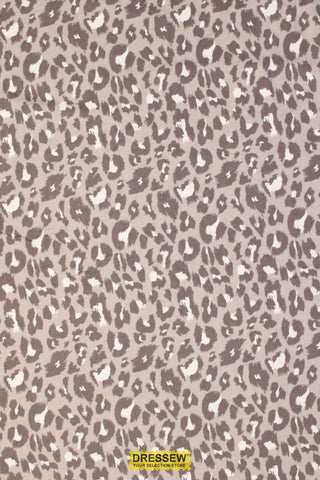 Leopard Print Flannelette Grey / Taupe / White