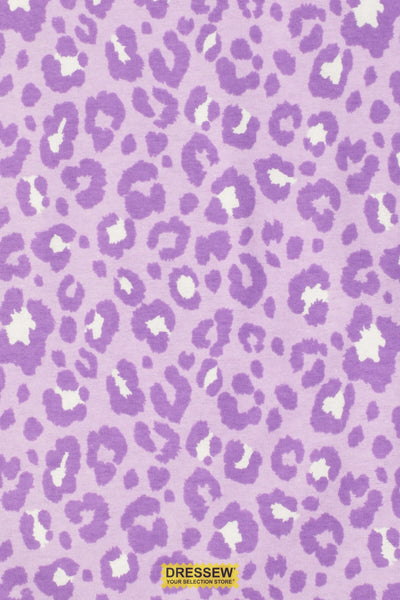 Leopard Print Flannelette Lavender Mix