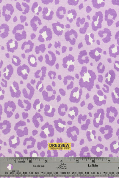 Leopard Print Flannelette Lavender Mix