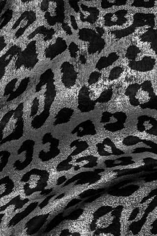Leopard Shimmer Satin Silver / Black